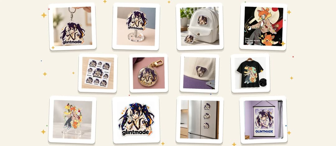 Glintmade custom merchandise collection categories