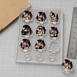 Custom acrylic display sheet on a cutting mat beside a ruler