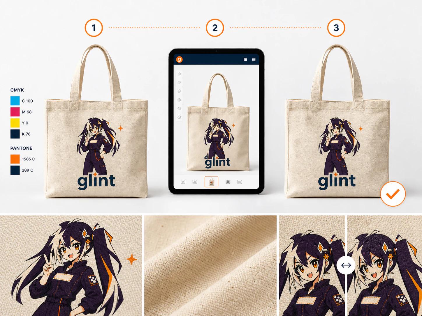 Glintmade physical sample and color proof review