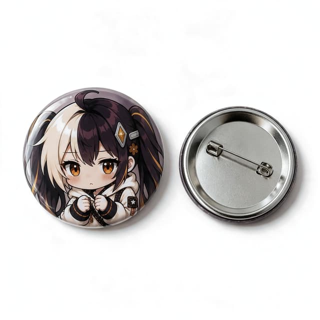 Custom Round Glow-in-the-Dark Tinplate Badge product photo on a white background