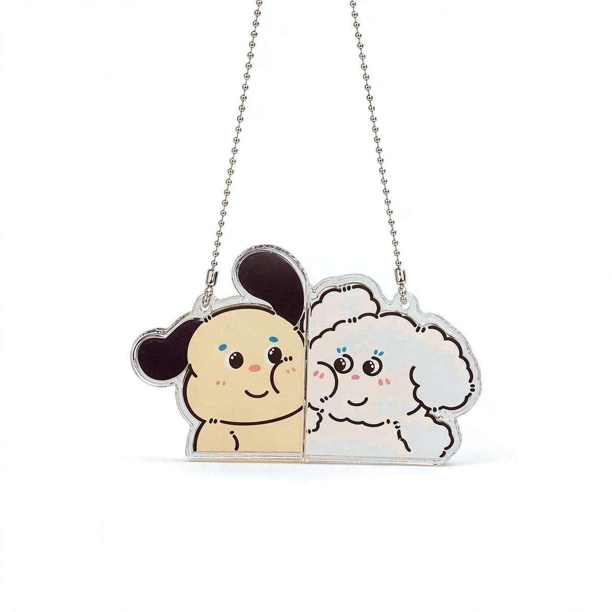 Custom Magnetic Acrylic Keychain product photo on a white background