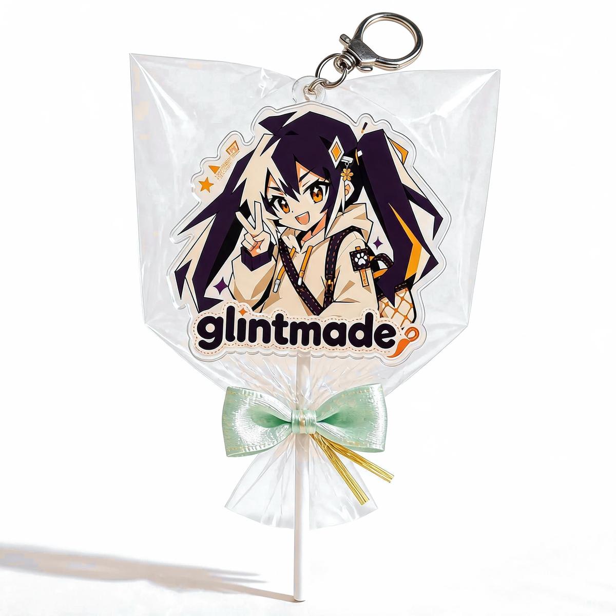Custom Acrylic Lollipop Charms product photo — custom printed acrylic accessory by Glintmade