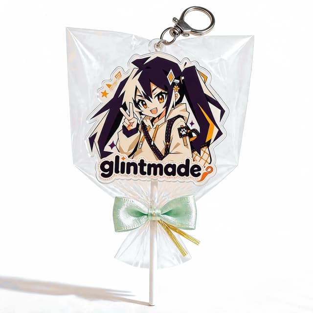 Custom Acrylic Lollipop Charms product photo — custom printed acrylic accessory by Glintmade