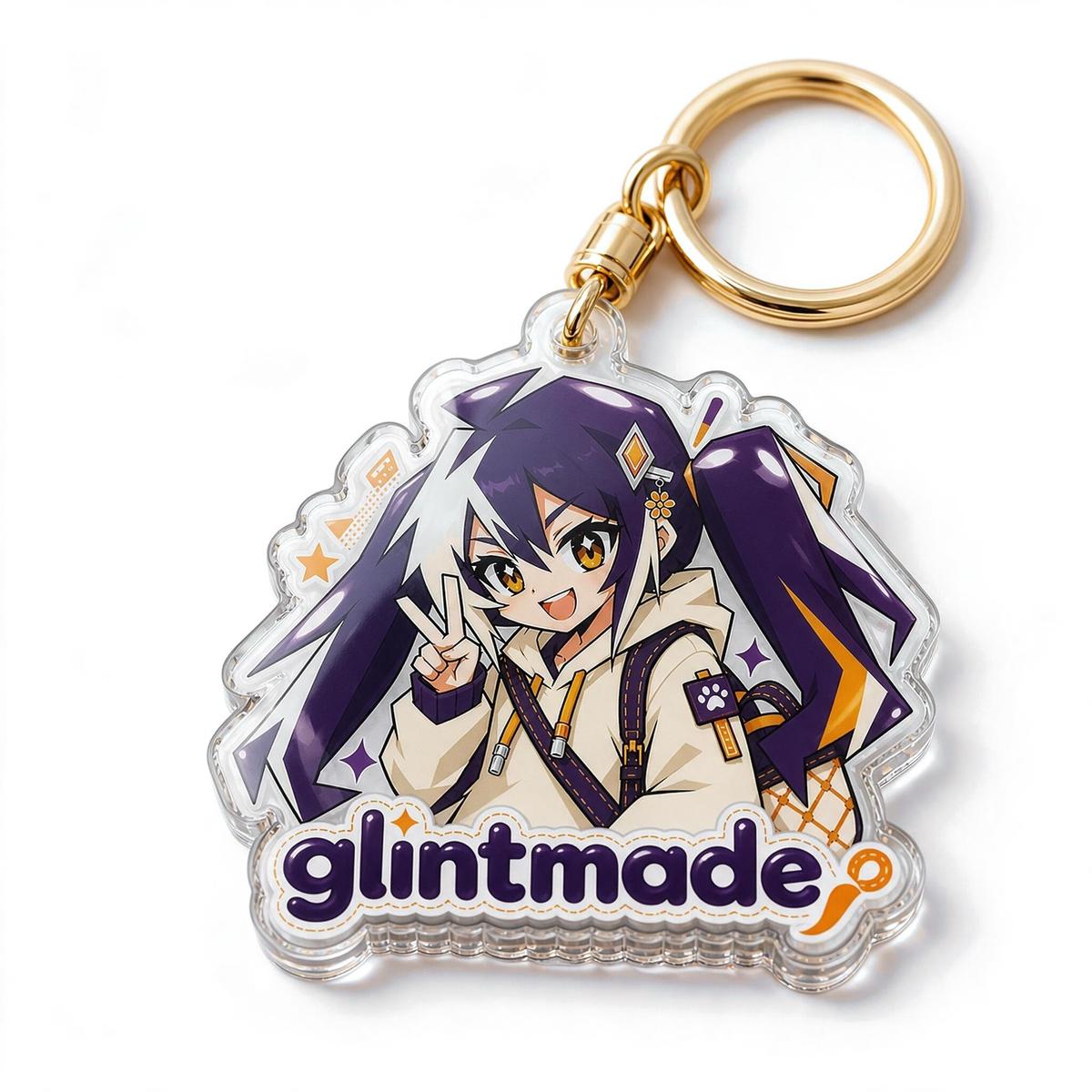 Custom Epoxy Acrylic Keychain product photo on a white background