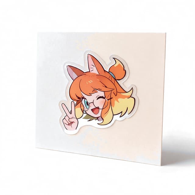 Pokemon Series clear die-cut sticker of the trainer face with transparent areas on a light card