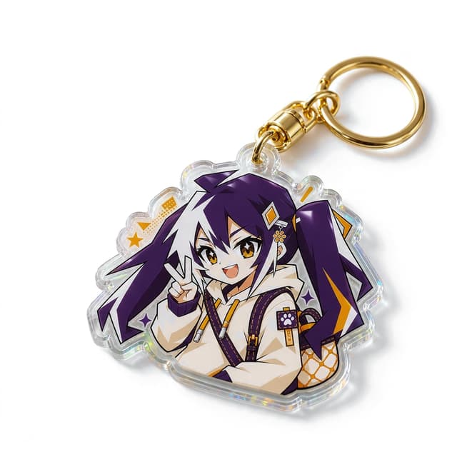 Custom Rainbow Acrylic Keychain product photo on a white background