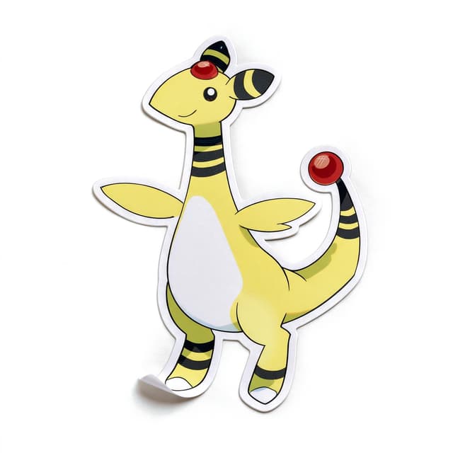 Pokemon Series matte die-cut sticker of the yellow electric Pokemon on a white background