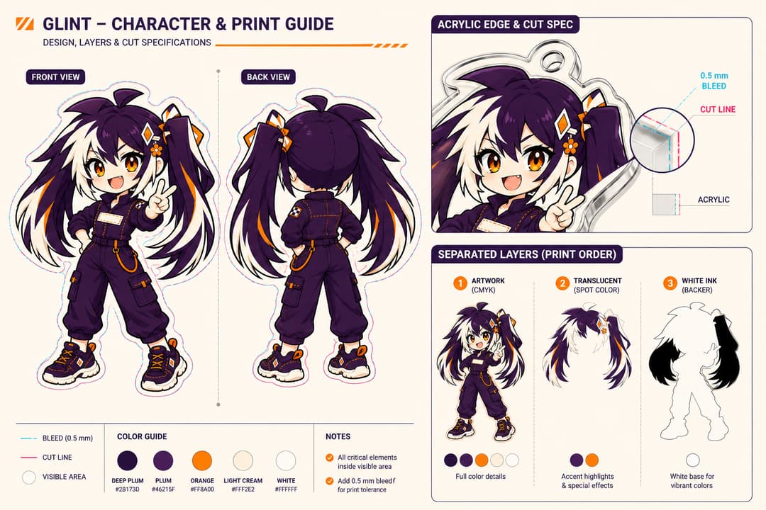 Glintmade character preparing artwork for custom convention merchandise