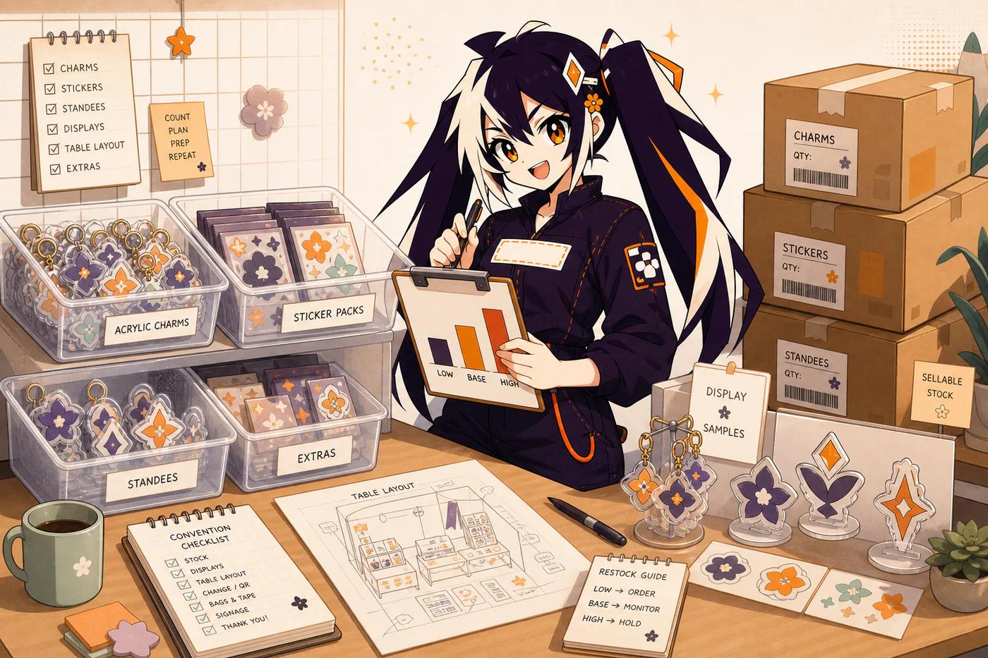 Glint separating display samples from sellable Artist Alley inventory