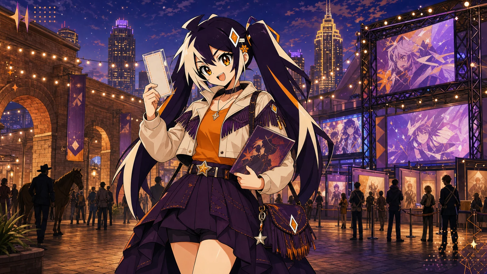 Glint arriving at an anime premiere showcase in Fort Worth